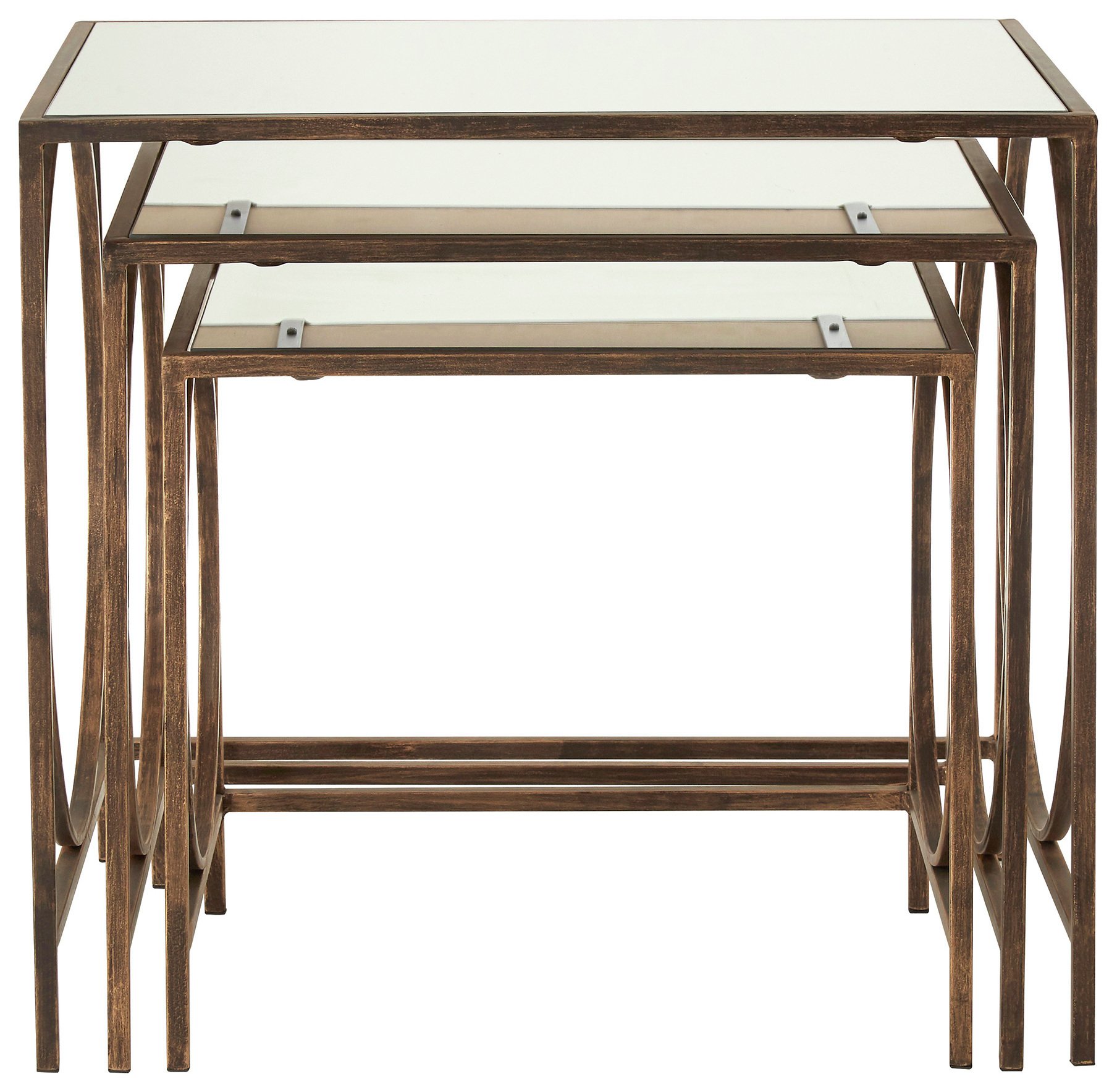 Premier Housewares Avantis Nest of 3 Tables - Bronze Frame