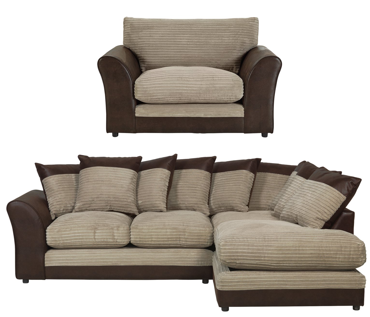 Argos Home Harley Large Right Corner Sofa & Chair