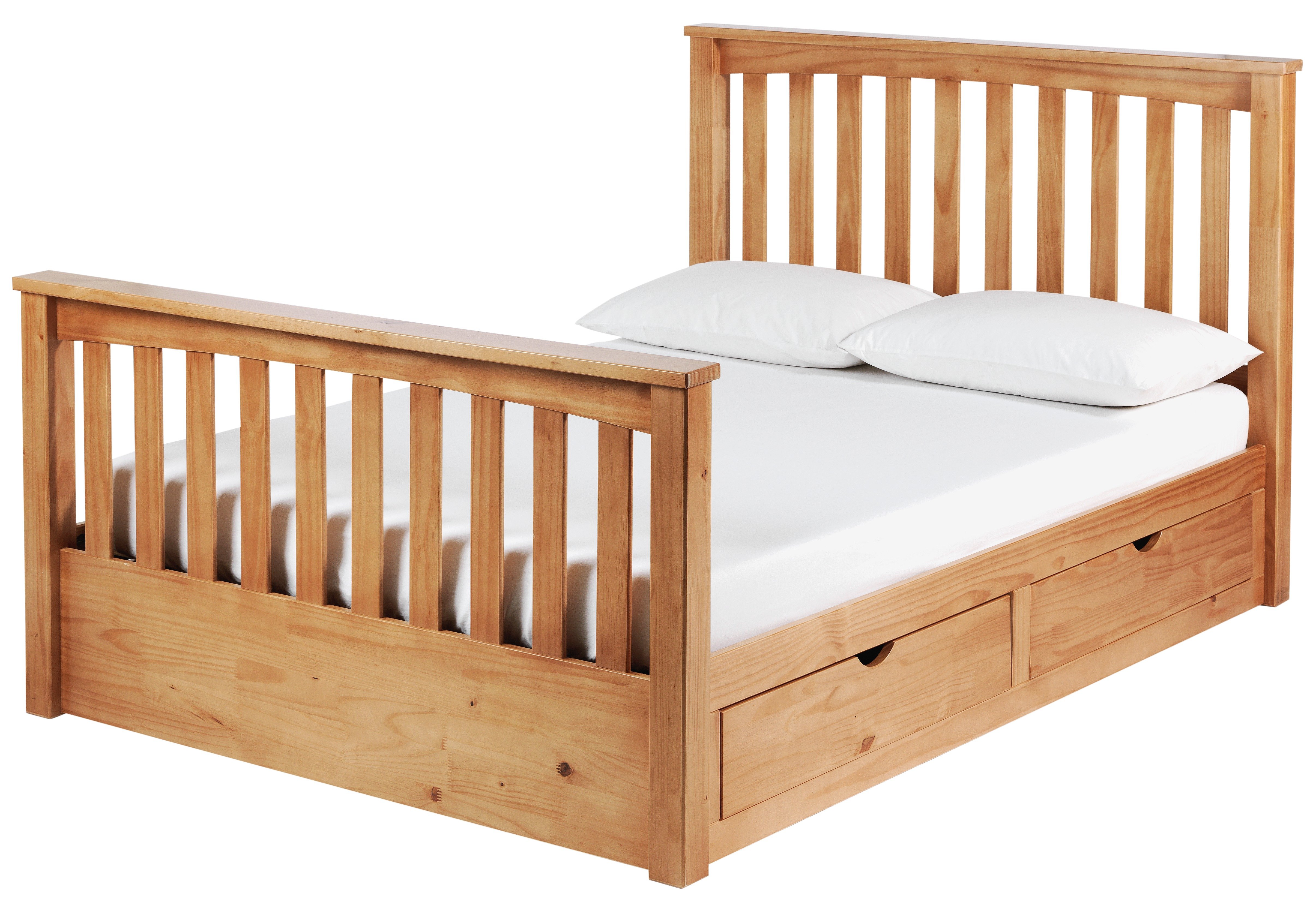 Argos Home Maximus Oak Stained Drawer - Bed Frame-Small - Double