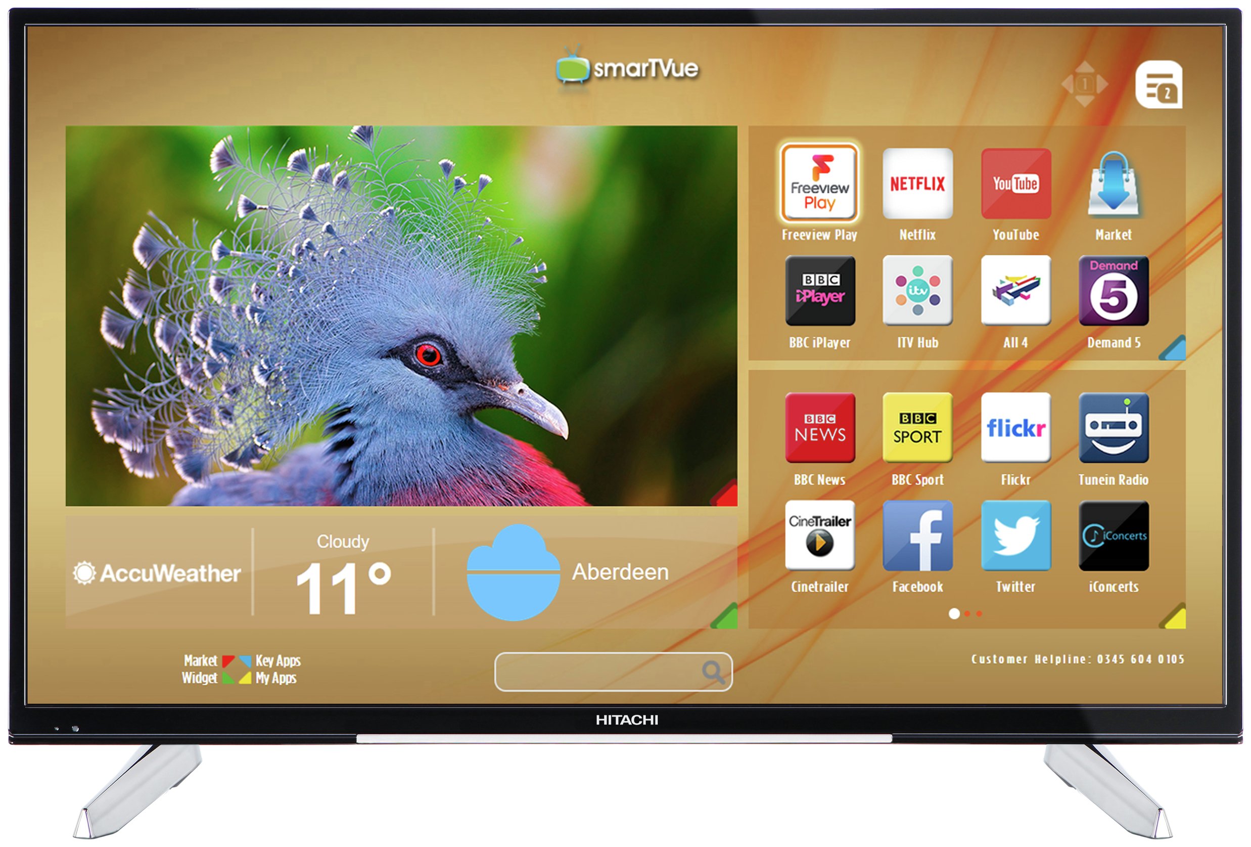 Hitachi 55 Inch 4k Ultra Hd Smart Freeview Play Led Tv 6317883