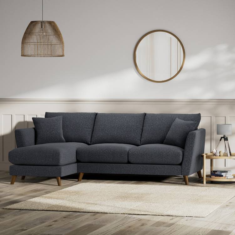 Habitat Lomond Left Hand Corner Sofa - Charcoal - Dark Leg 0