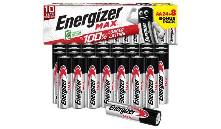 Energizer Max Alkaline AA Batteries - Pack of 32