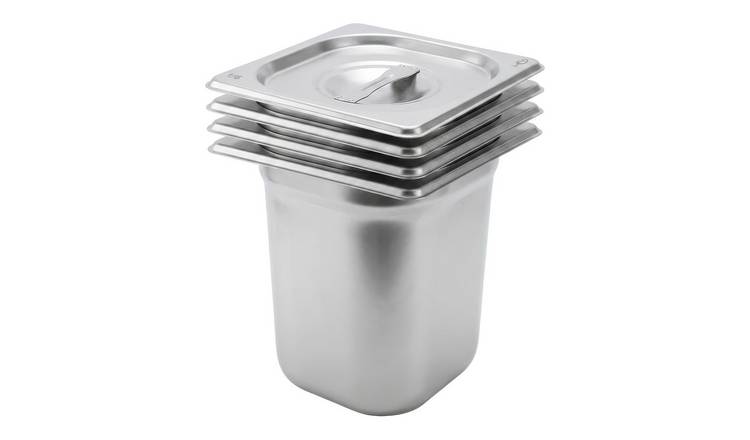 Argon Tableware Gastronorm Containers with Lids 1/6 - 3L - Set of 4