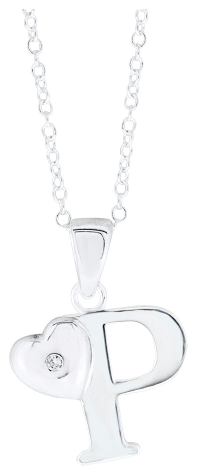 Sterling Silver Initial Pendant - P