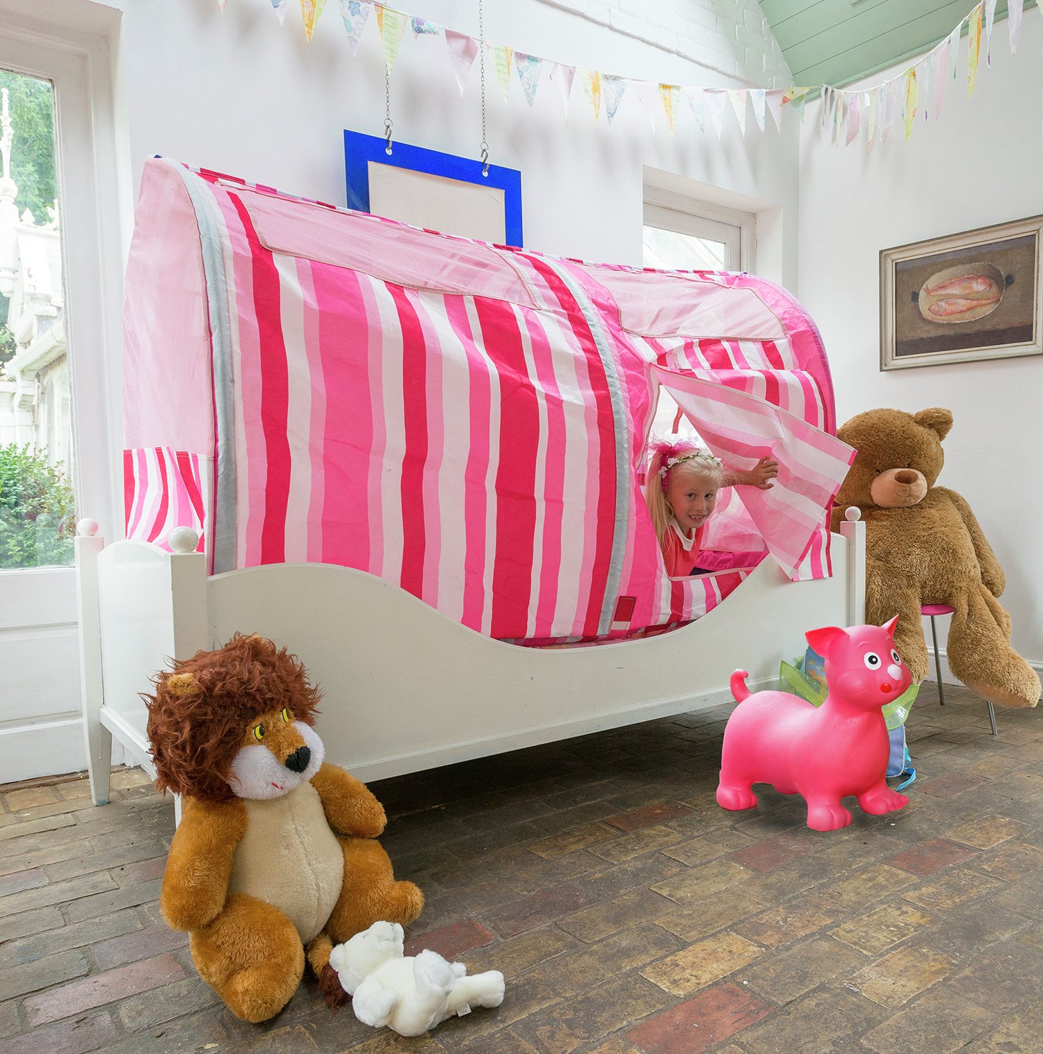 Bazoongi Pink Stripe Bed Play Tent