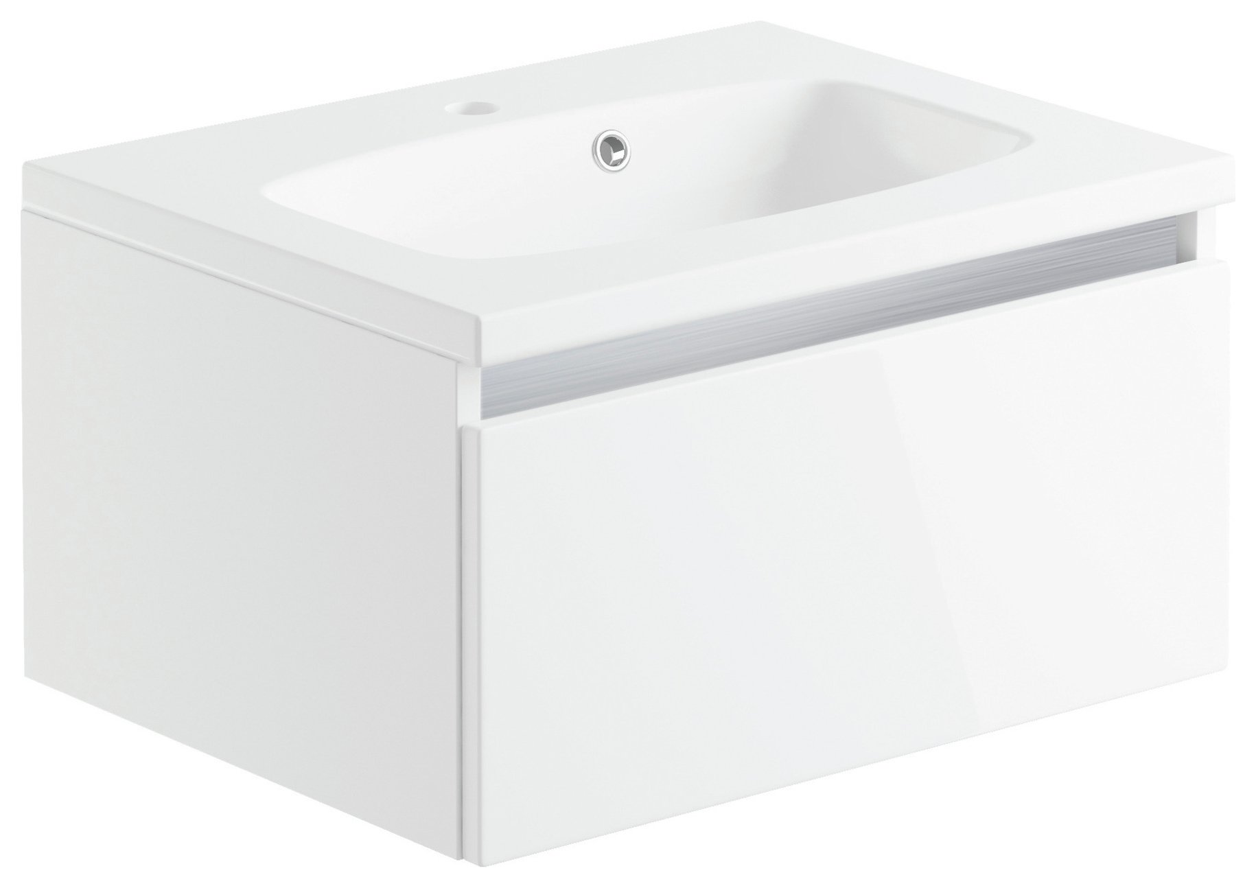 Lavari 1 Drawer Undersink Unit - White Gloss.