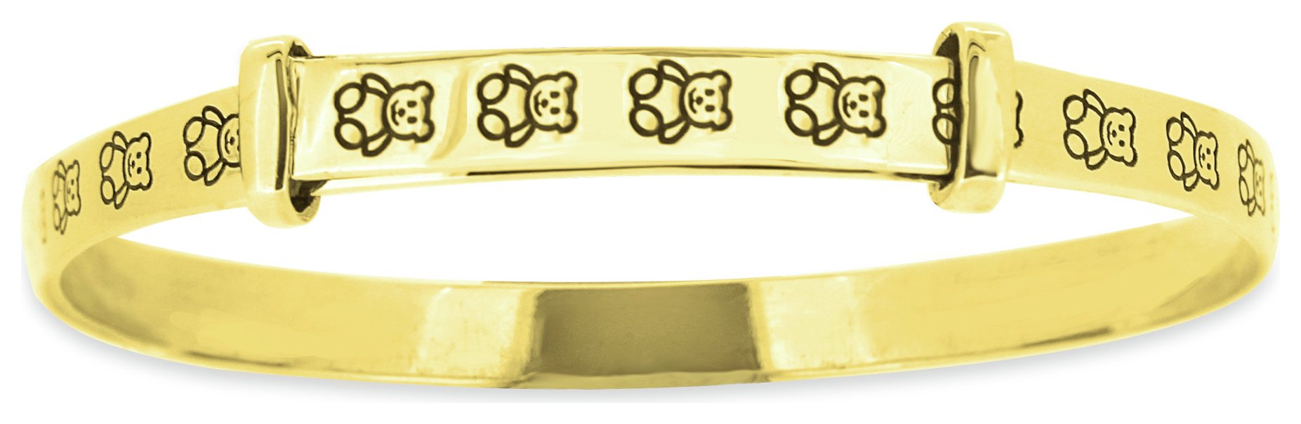 Revere Kid's 9ct Gold Plated Silver Teddy Bangle 0-18 Month