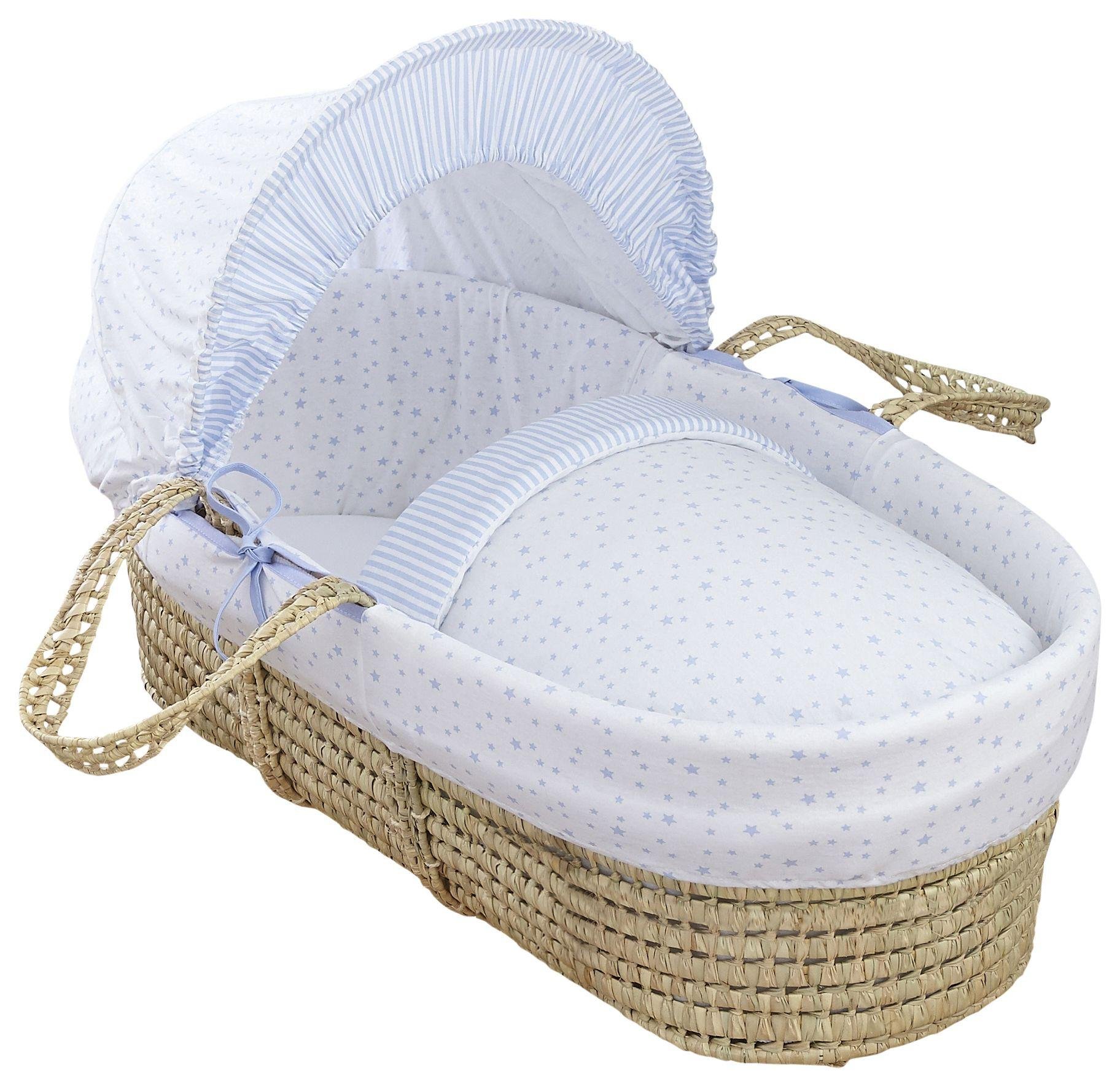 Clair De Lune - Stars & Stripes Palm - Brown Moses Basket