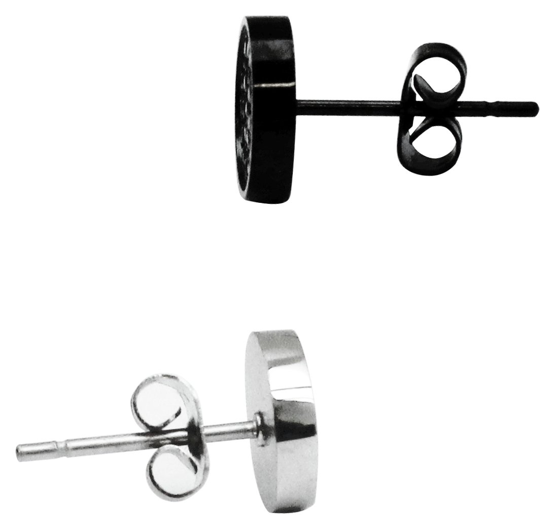 Revere Men's Stainless Steel Crystal Set of 2 Stud Earrings Review