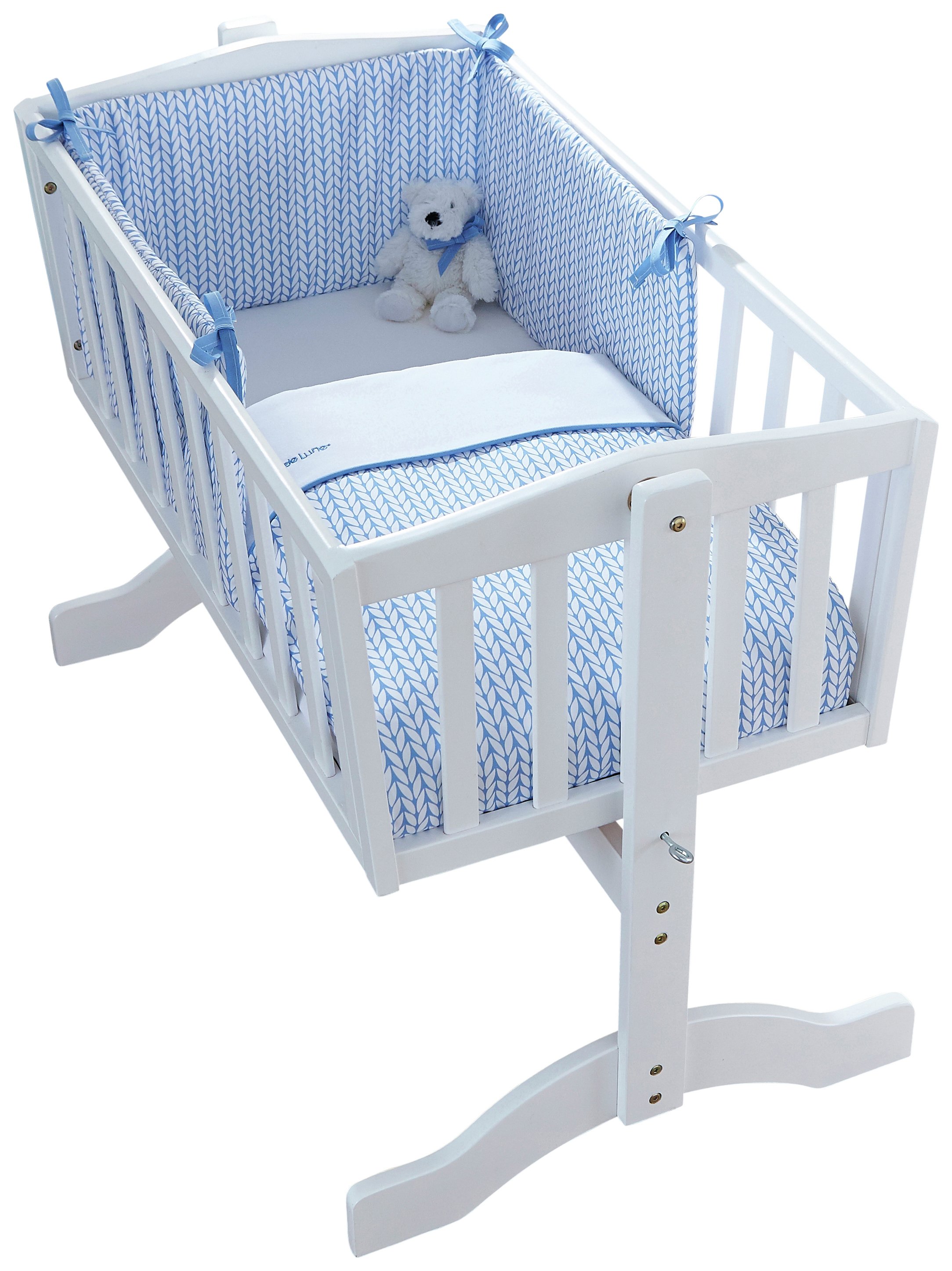 Clair De Lune Barley Bébé Crib Bedding Set - Blue