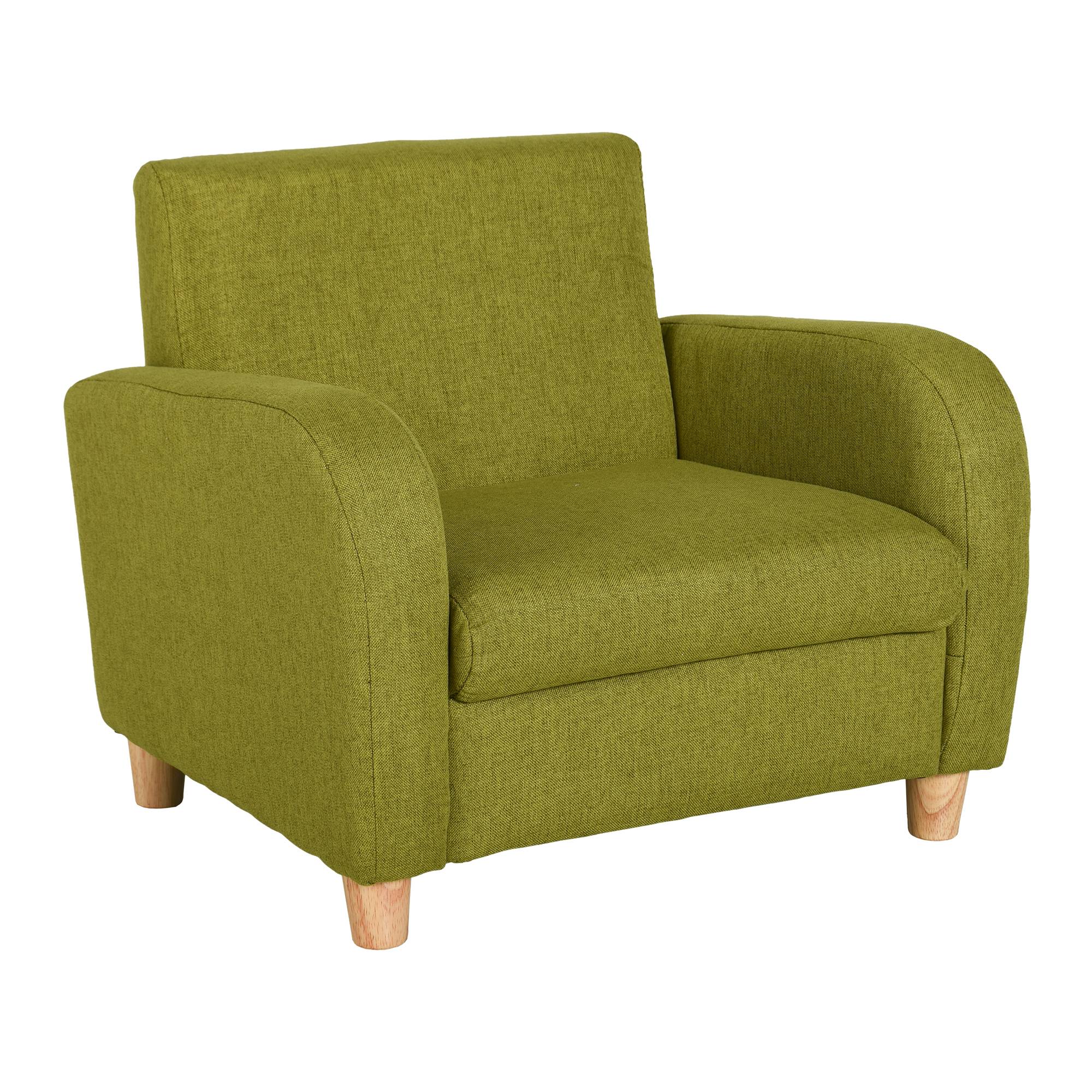HOMCOM Single Seat Wooden Toddler Chair with Padding Seat - Green - Image 1