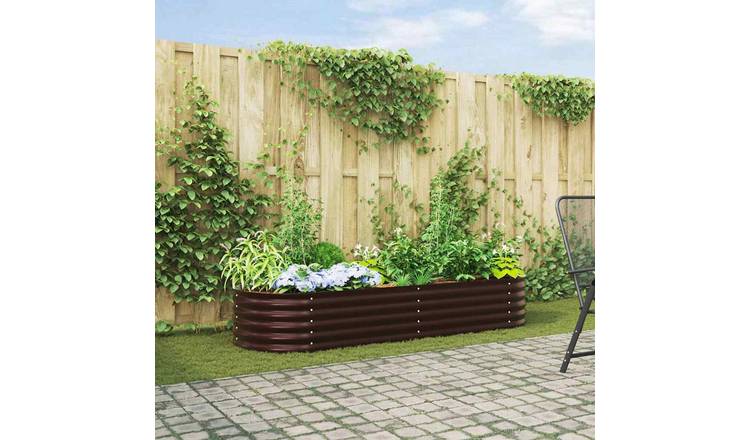 Walplus Steel Raised Garden Bed - Brown - 240 x 80 x 44 cm
