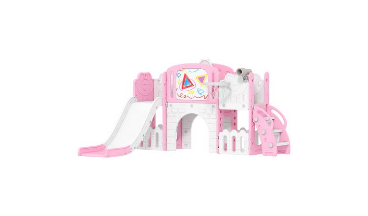 AIYAPLAY 7 In 1 Frog Theme Toddler Slide Set – Pink