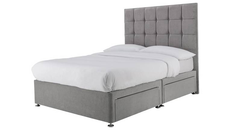 Forty Winks 1500 Pocket 4 Drawer Double Divan - Seal Grey