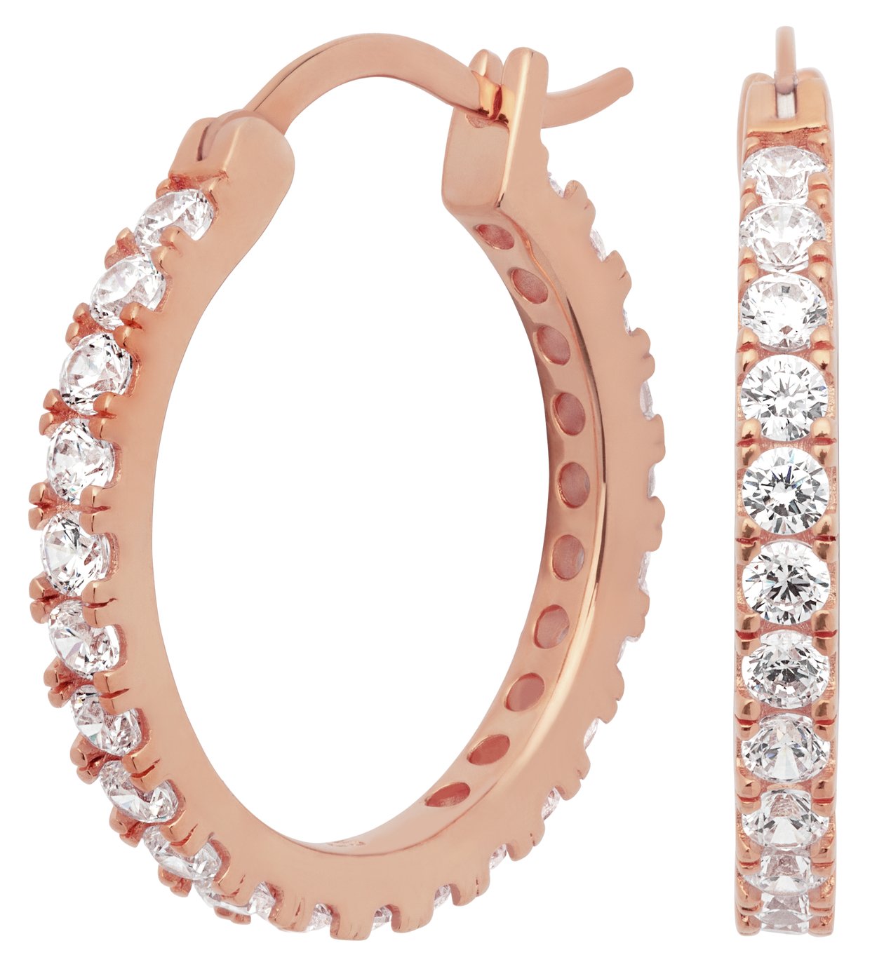 Revere 9ct Rose Gold Plated Cubic Zirconia Hoop Earrings Review