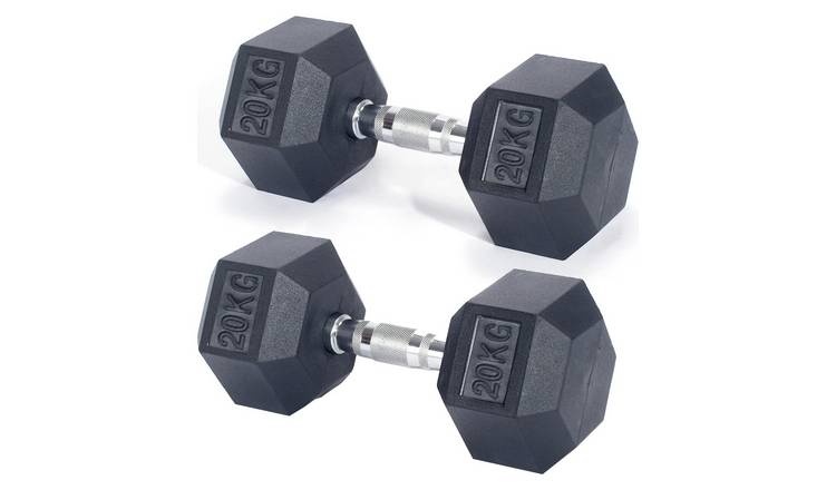 Pro Fitness 20kg Hex Dumbbell Set 