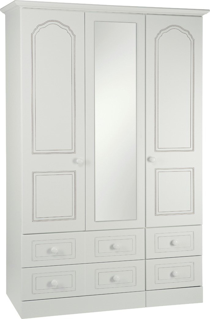 Argos Home Stratford 3 Dr 4 Drw Mirrored Wardrobe - White