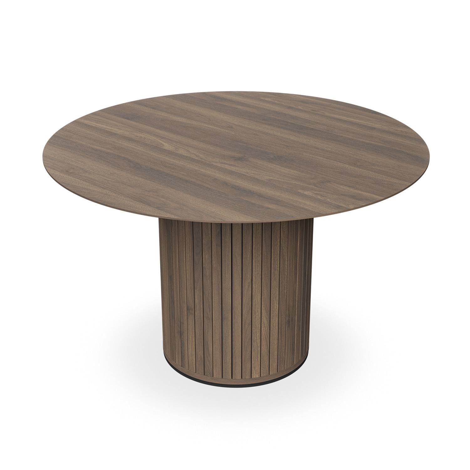 Furniture Online Arlo Nova Walnut Top w Wal Legs Dining Table & 4 Beige Chairs - Image 2