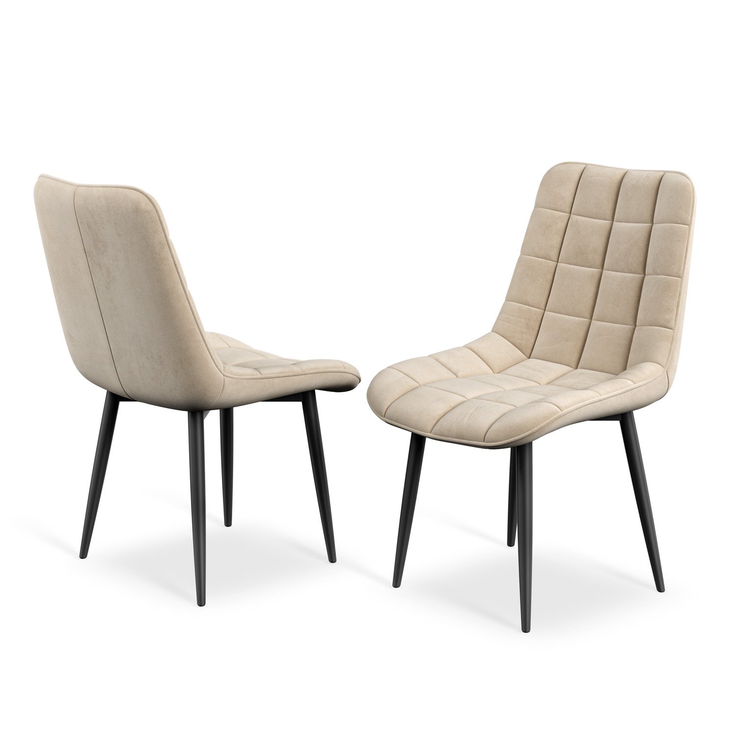 Furniture Online Arlo Nova Walnut Top w Wal Legs Dining Table & 4 Beige Chairs - Image 4