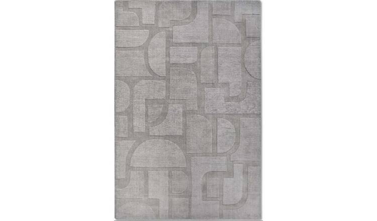 Villeroy & Boch Grey 1906 Alexis Geometric Wool Rug - 120 x 170cm