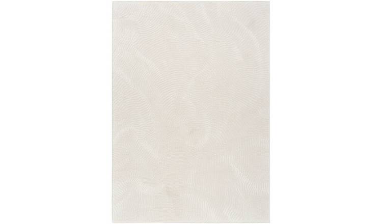 Mega Flooring White Modern Abstract Rug - 119 x 180cm