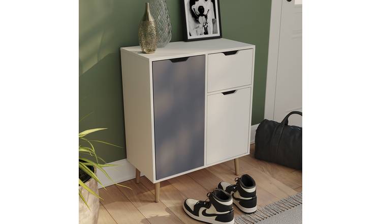 Vida Designs 2 Door 1 Drawer Sideboard - Grey & White