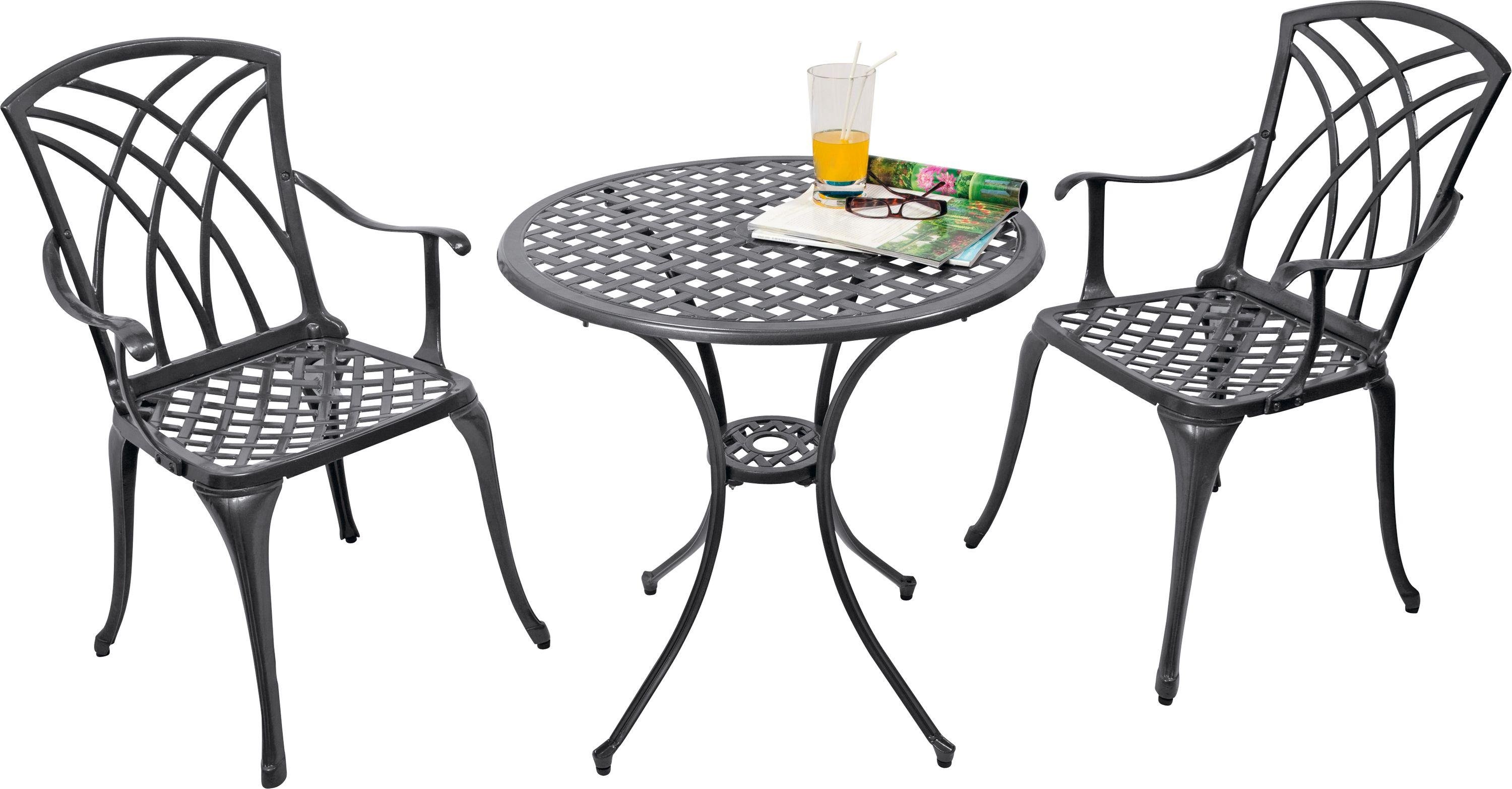 Argos Home Porto 2 Seater Cast Aluminium Bistro Set - Black (6503037