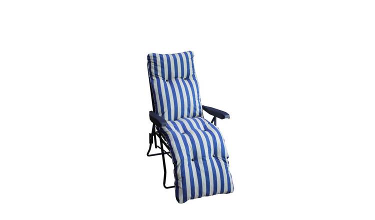 Buy Argos Home Metal Sun Lounger Chair With Cushion Blue