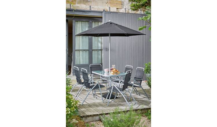 Buy Argos Home Pacific 6 Seater Folding Metal Patio Set Black