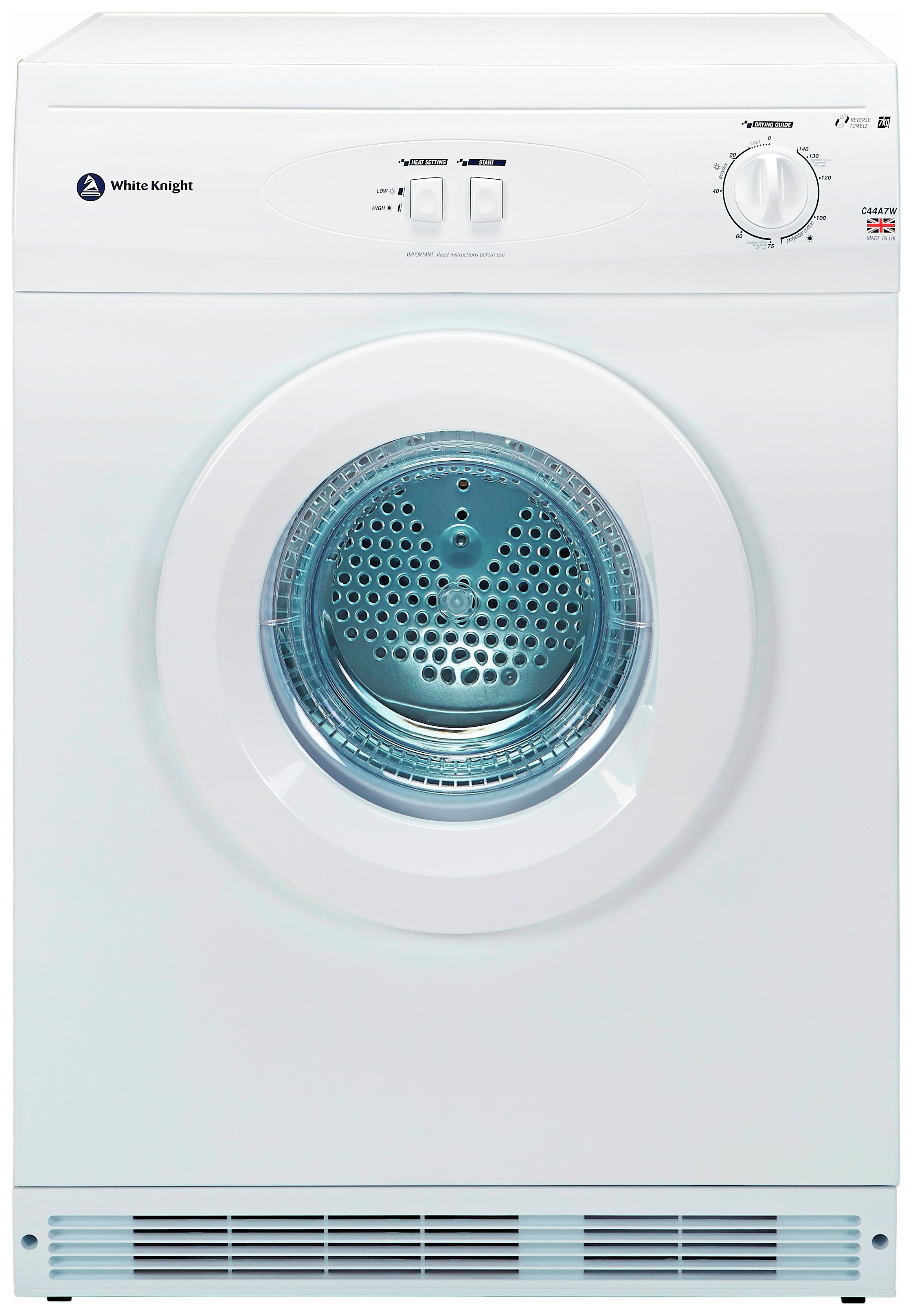 White Knight C44A7W 7KG Vented Tumble Dryer - White