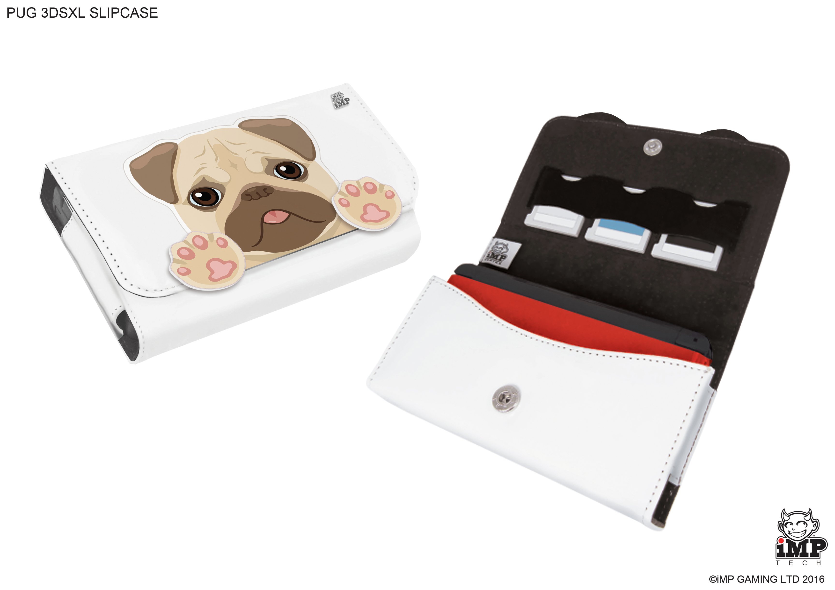 Nintendo 3DS XL and 3 Game Case - Pug Pup