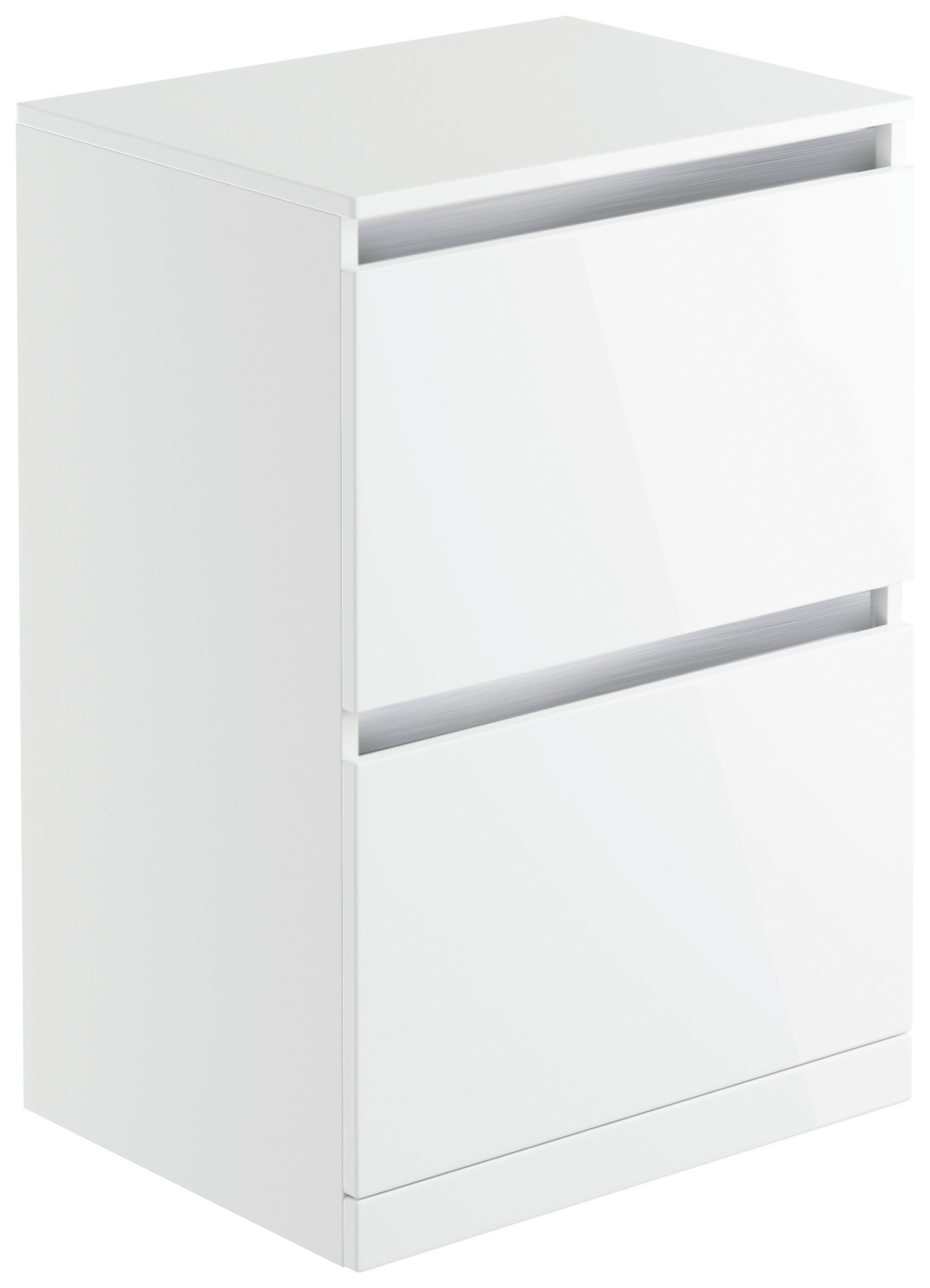 Lavari 2 Drawer Freestanding Vanity Unit - White Gloss.