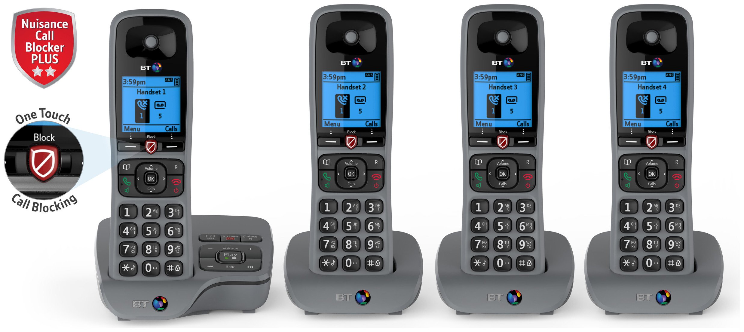 BT 6590 Cordless Telephone with Answer Machine - Quad