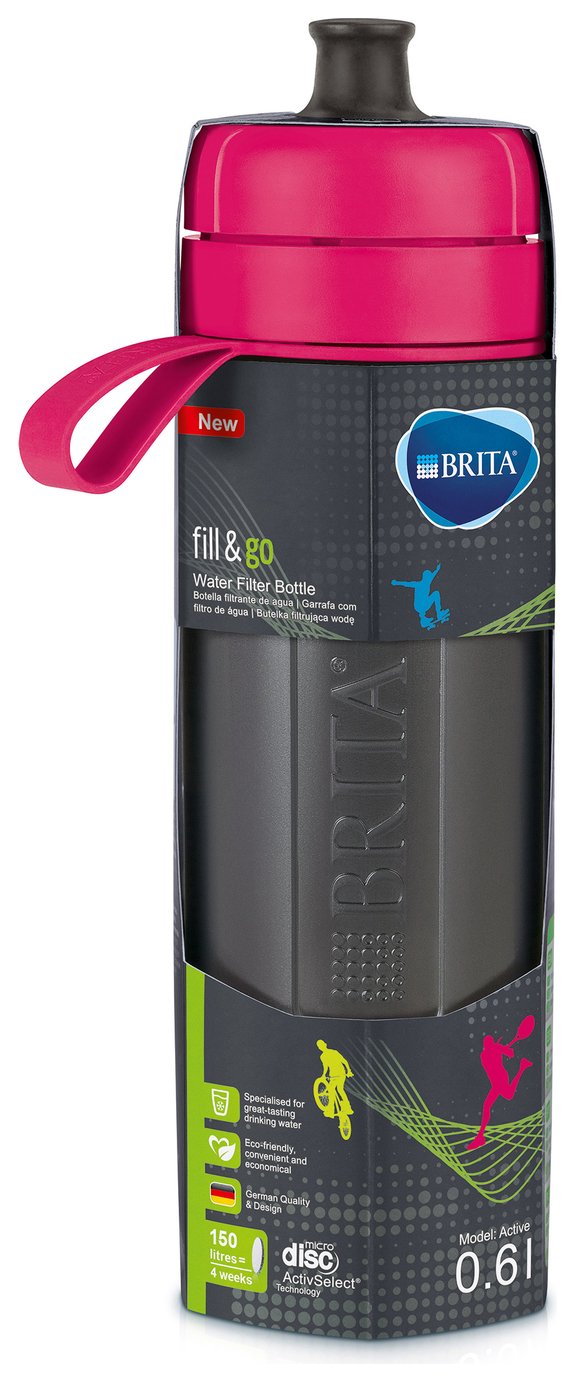 BRITA Fill & Go Active 0.6L Water Bottle - Pink