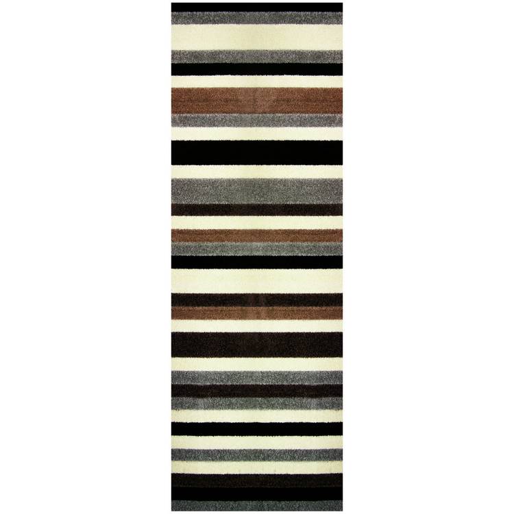 Linea Stripe Washable Runner - 200 x 66cm - Natural. 0