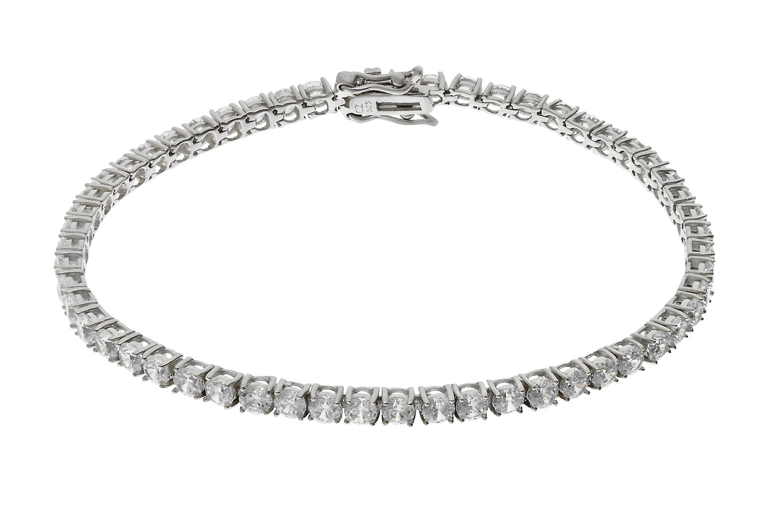 Revere Sterling Silver Cubic Zirconia Tennis Bracelet