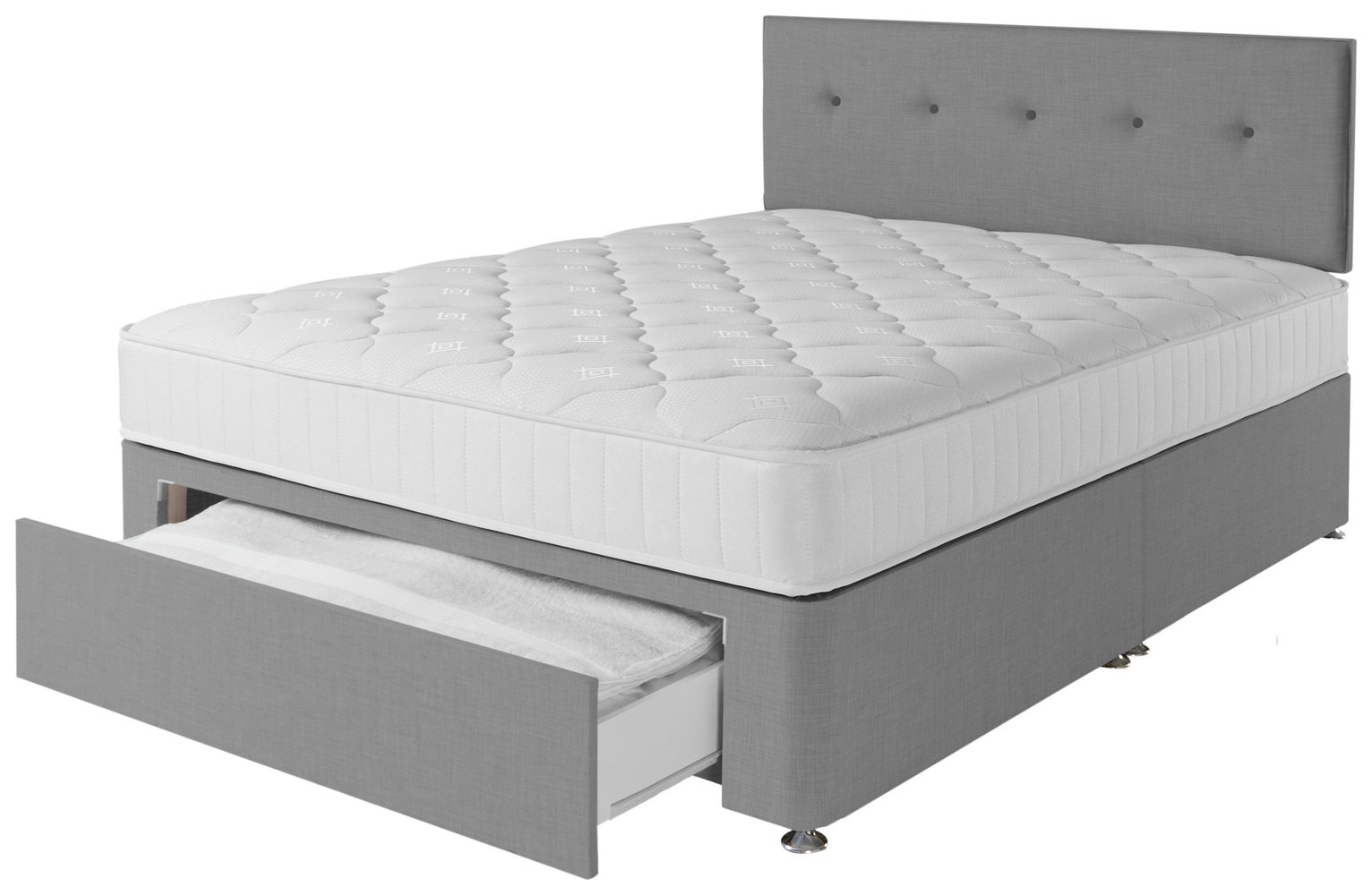 Argos Home Dalham 800 Pocket Memory 1Drw Grey Divan-Kingsize Review