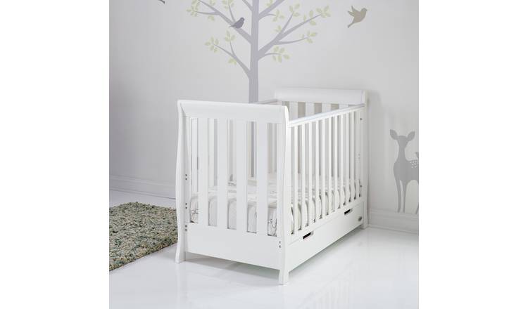 Buy Obaby Stamford Mini Sleigh Cot Bed White Cots And Cot Beds