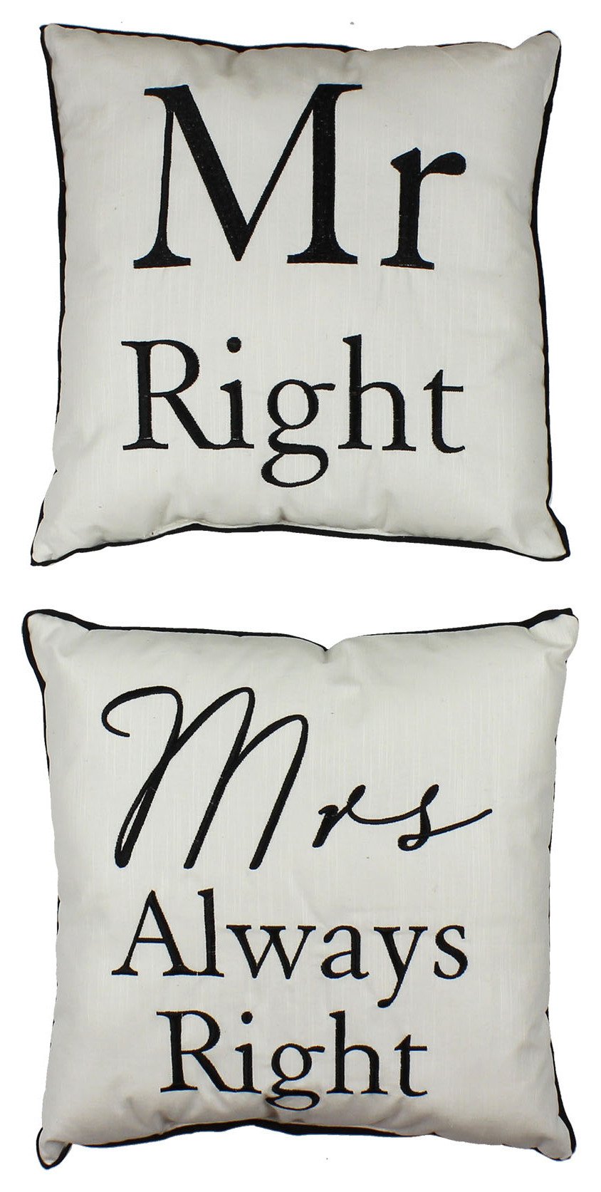 Amore Mr Right & Mrs Always Right Cushions - Set of 2