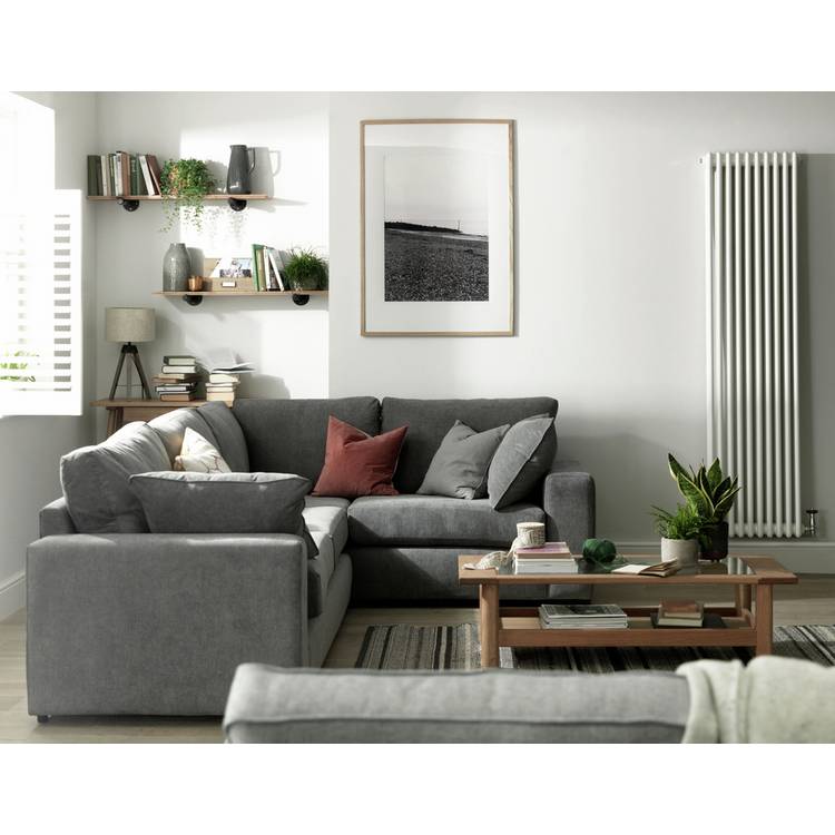 Habitat Elmdon Fabric Right Hand Corner Sofa - Grey 0