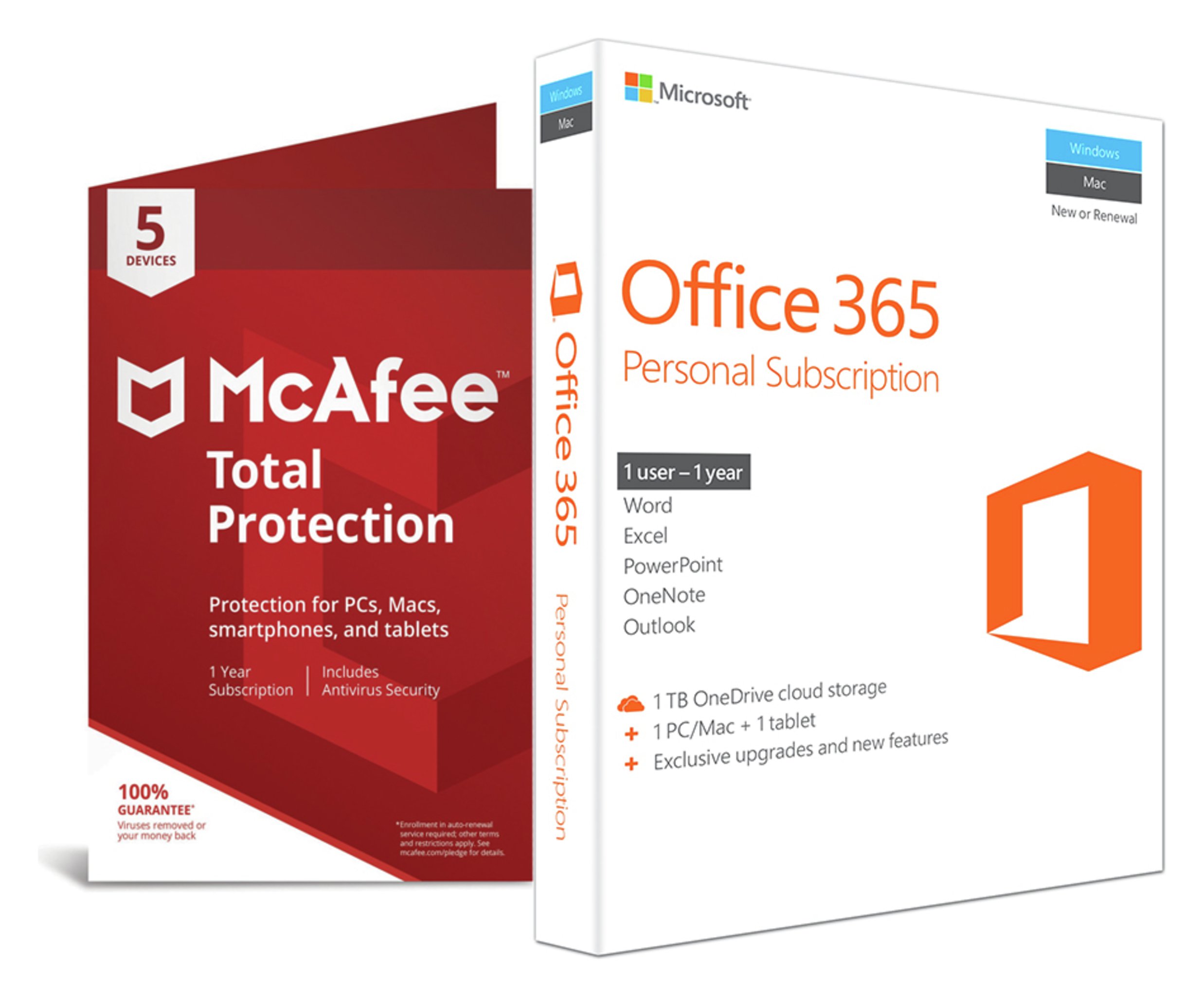 Microsoft Office 365 Personal and McAfee Total Protection