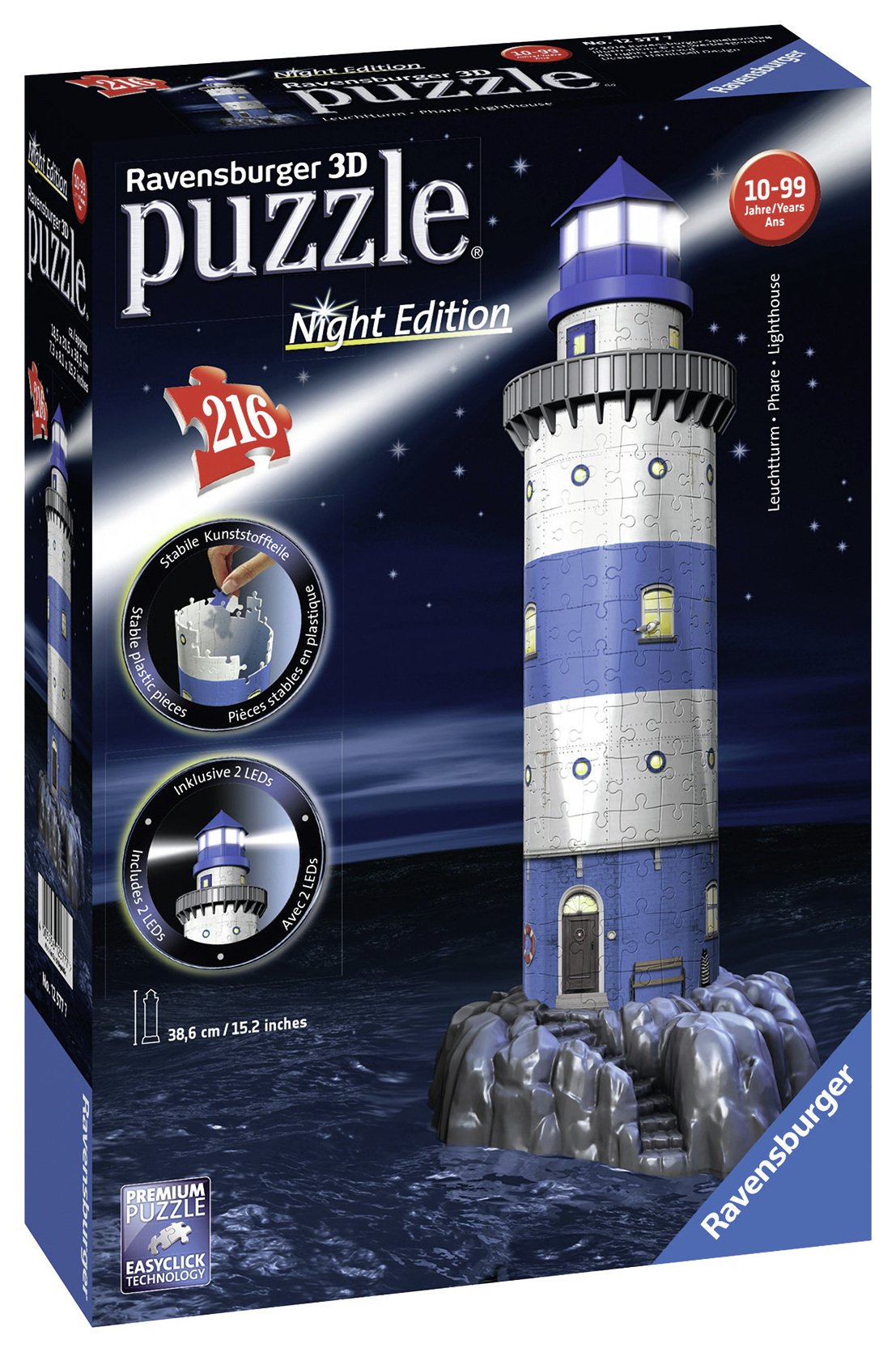 Ravensburger Lighthouse-Night Edition,216pc 3D Jigsaw Puzzle
