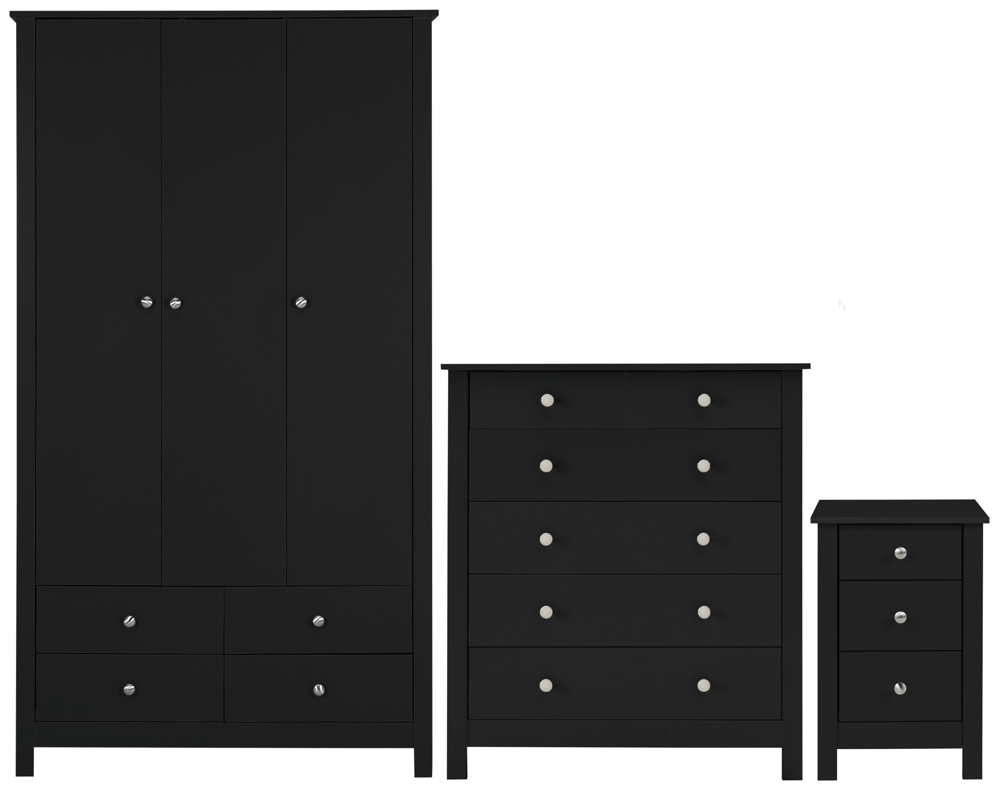 Argos Home Osaka 3 Piece 3 Door Wardrobe Set - Black