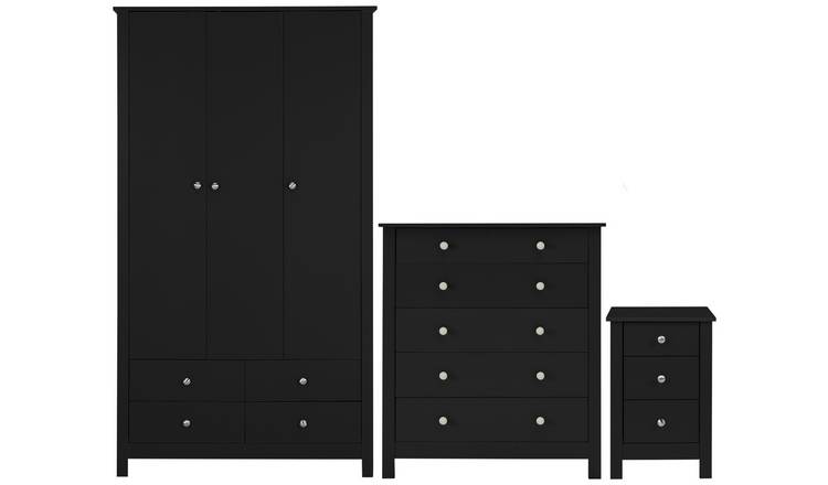 buy argos home osaka 3 piece bedroom furniture package - black