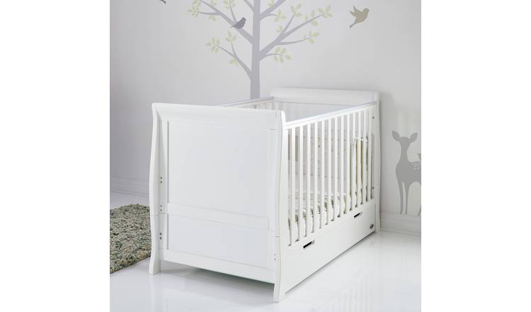 Buy Obaby Stamford Classic Sleigh Cot Bed White Cots And Cot