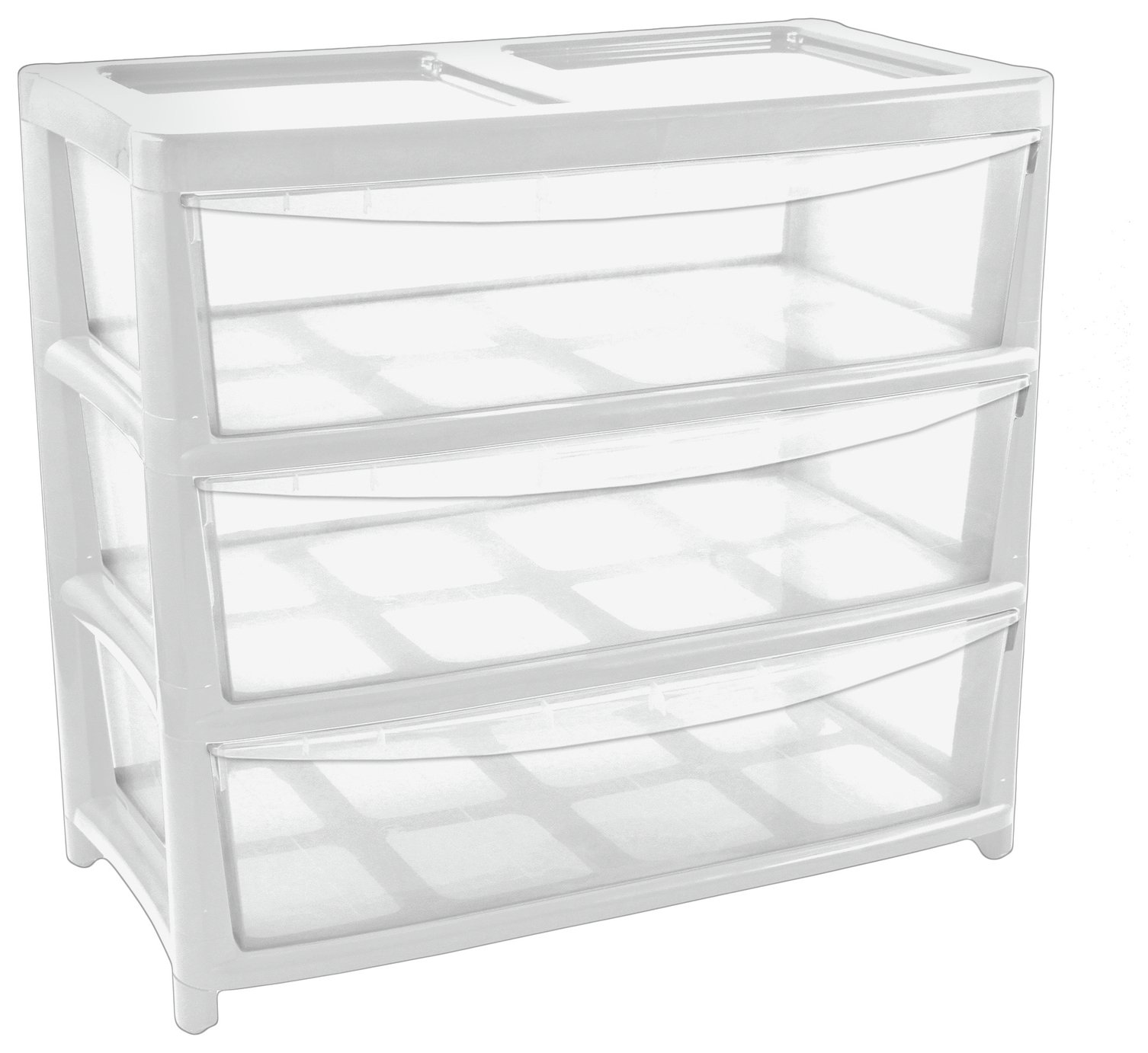 Argos Home 3 Drw Gloss Wide Tower Storage Unit White 6532730