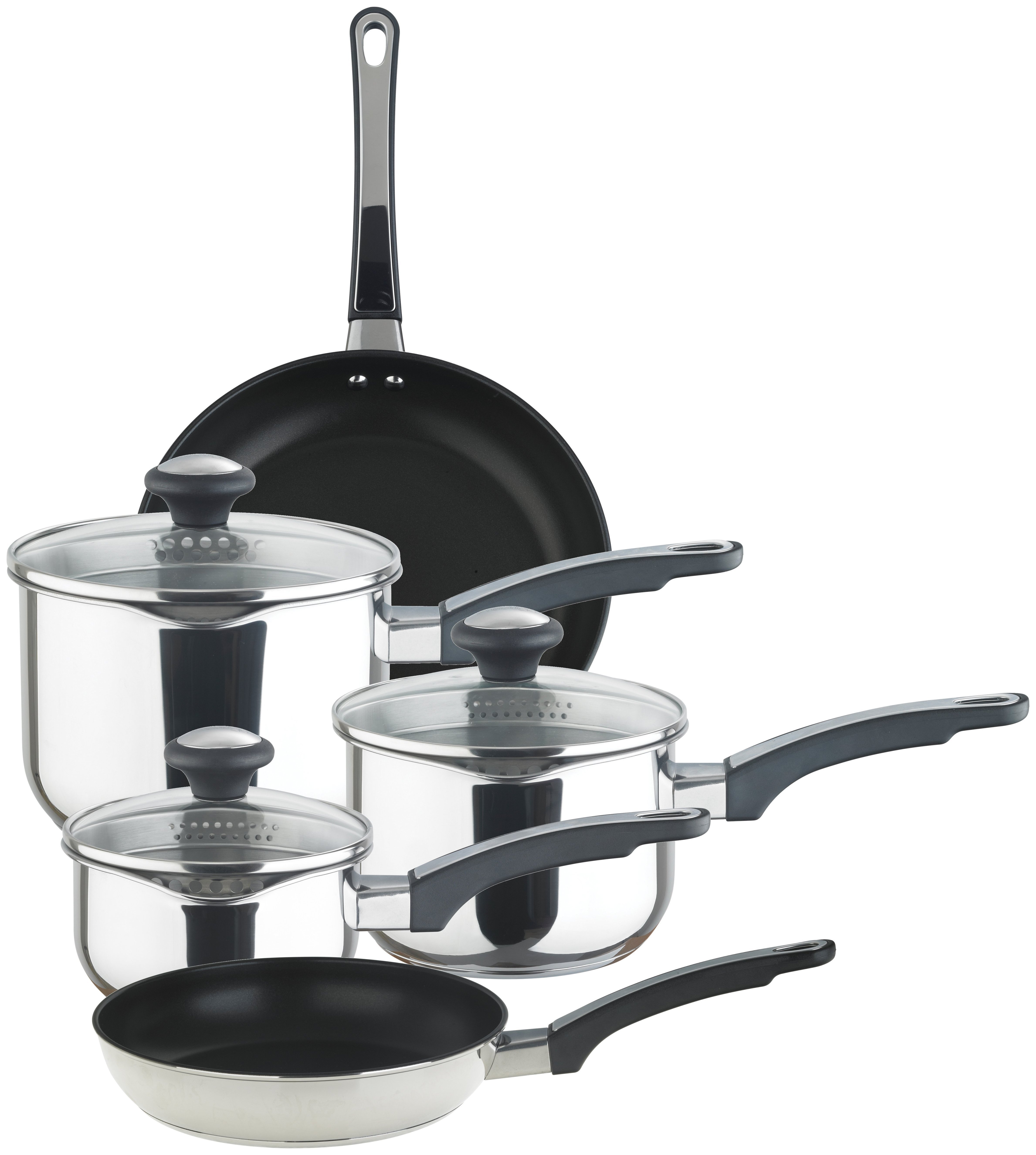 Prestige Everyday 5 Piece Stainless Steel Straining Pan Set.