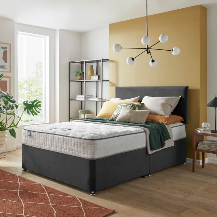 Silentnight Memory Small Double Divan Bed - Charcoal 0