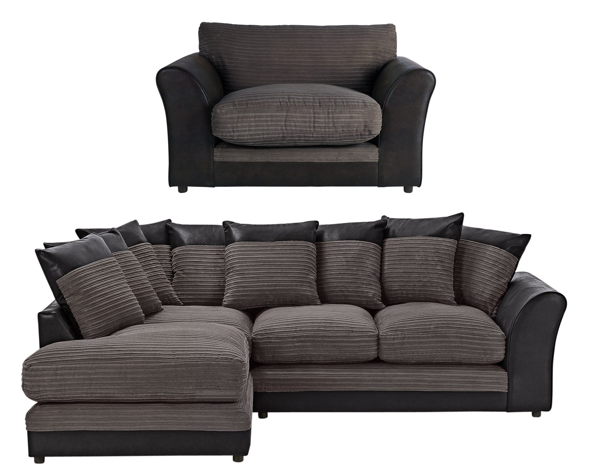 Argos Home Harley Large Left Corner Sofa and Chair - Char