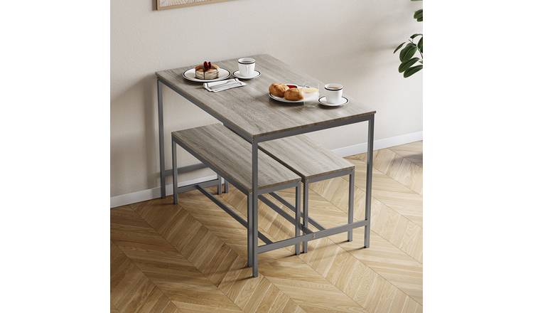 Vida Designs Roslyn 4 Seater Dining Table With Bench Set - Oak